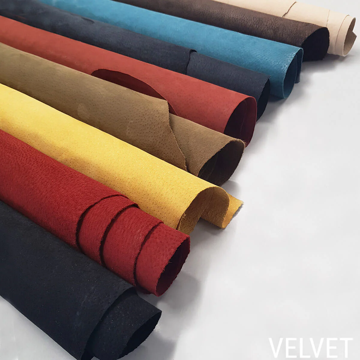 Peau de croûte de cuir de porc velours VELVET - BRIQUE - Image 3