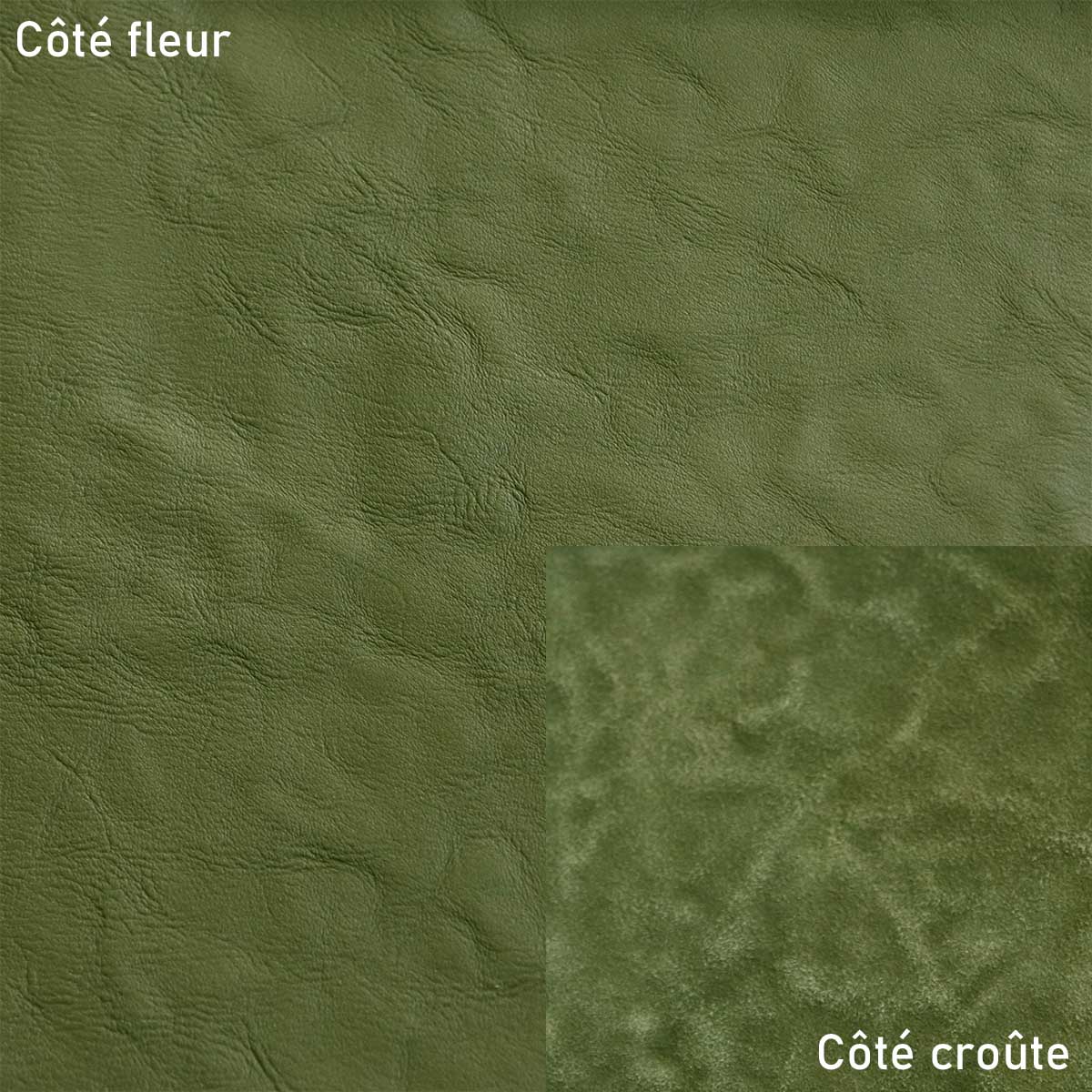 Peau de cuir d'agneau effet froissé - KAKI Q65 - Image 2