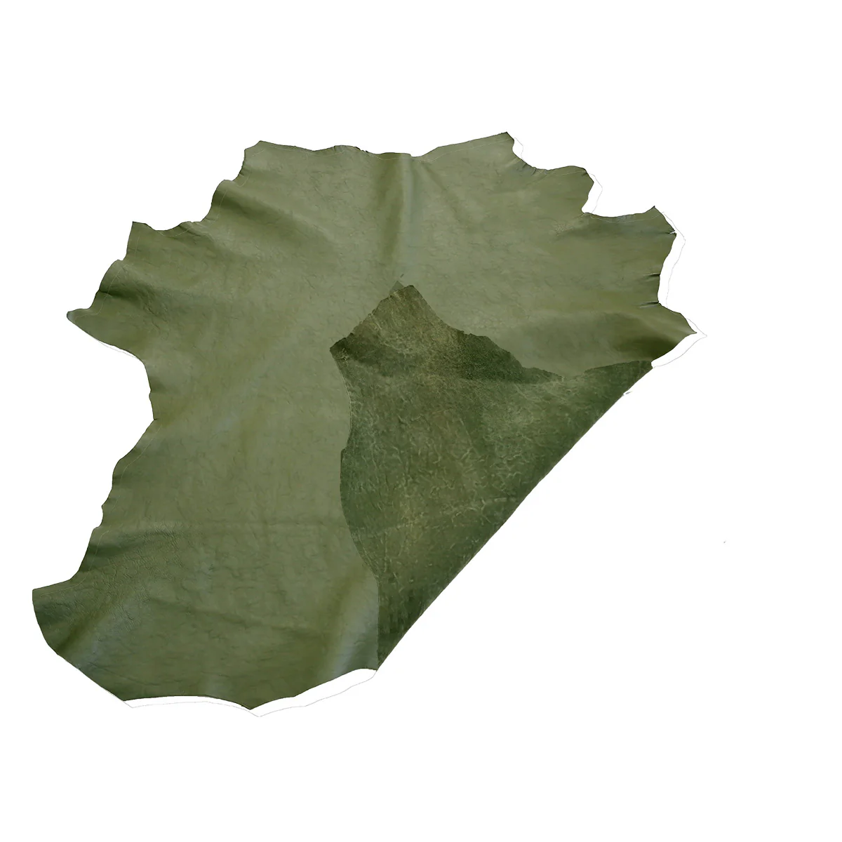 Peau de cuir d'agneau effet froissé - KAKI Q65 - Image 3