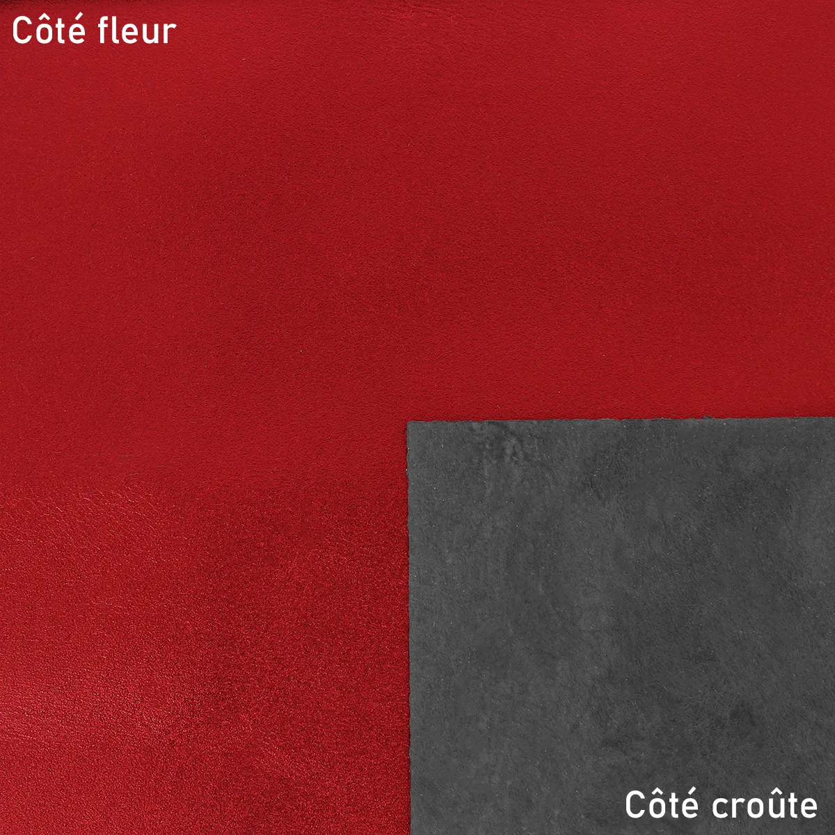 Peau de cuir d'agneau métallisé - ROUGE R71 - Image 2