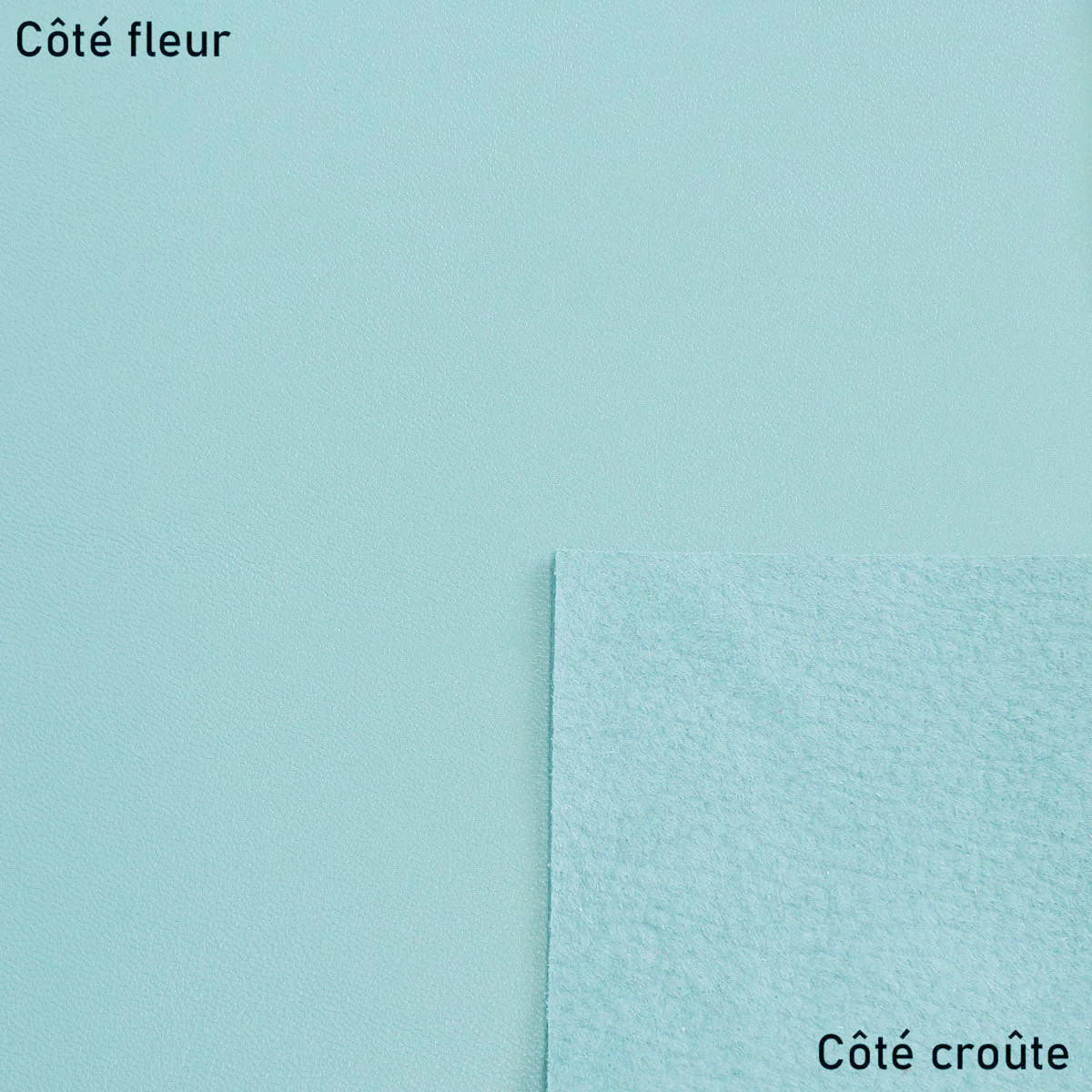 Peau de cuir d'agneau nappa - BLEU CIEL NACRÉ O14 - Image 5