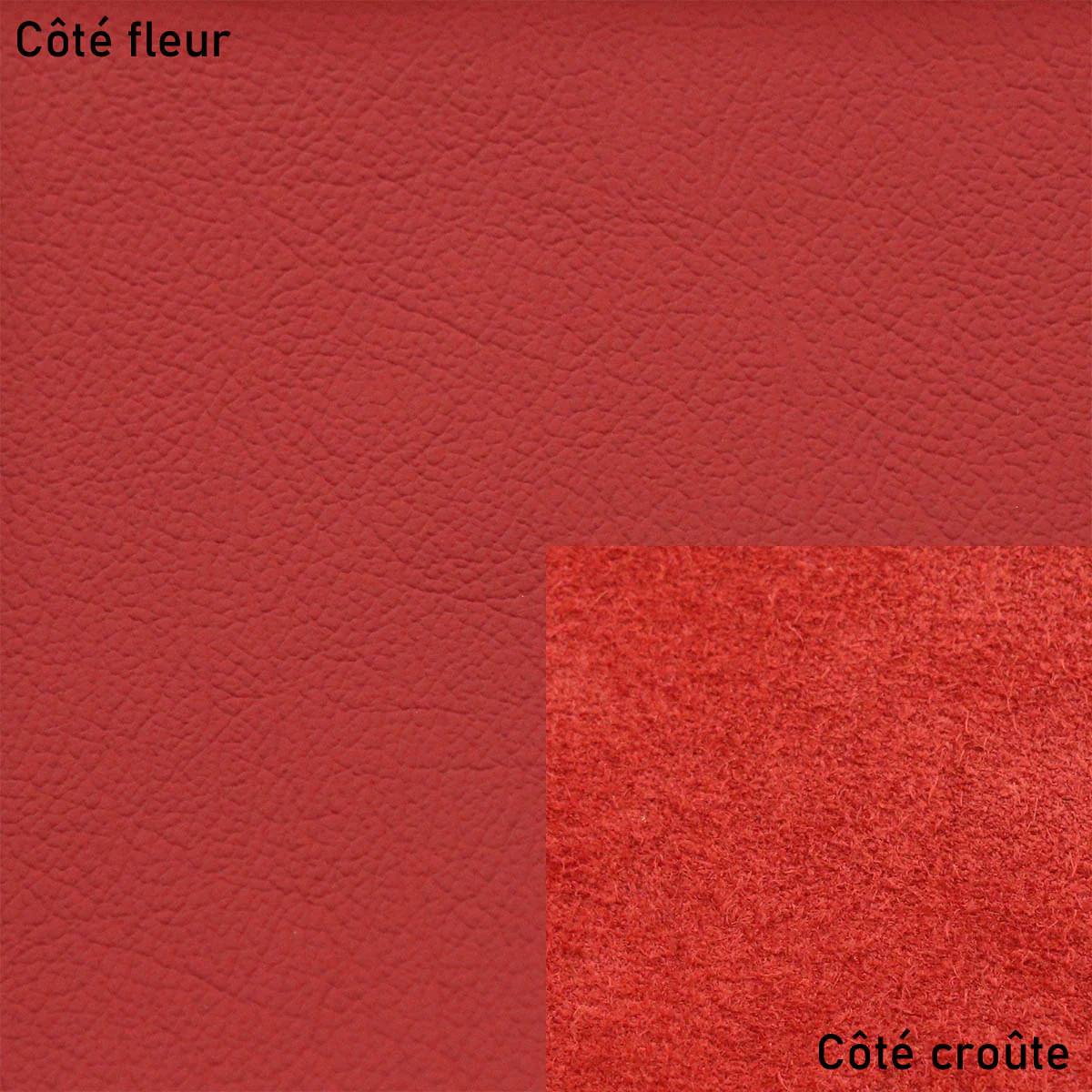 Peau de cuir automobile grain naturel - ROUGE - Image 2