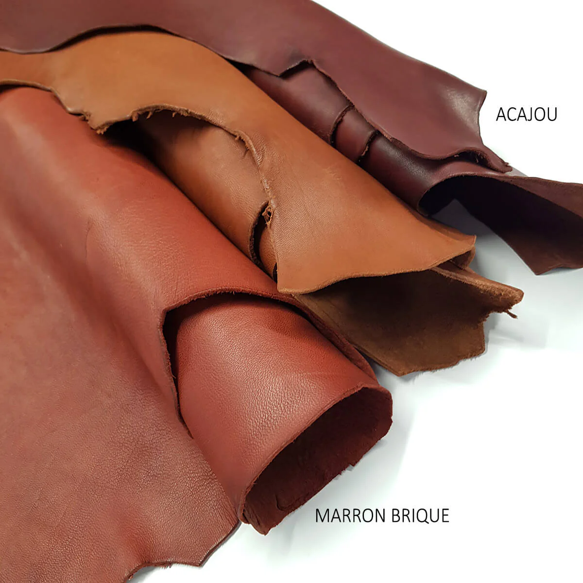 Peau entière de cuir de basane FRANCE - ANILINE - MARRON BRIQUE BAF12 - Image 4