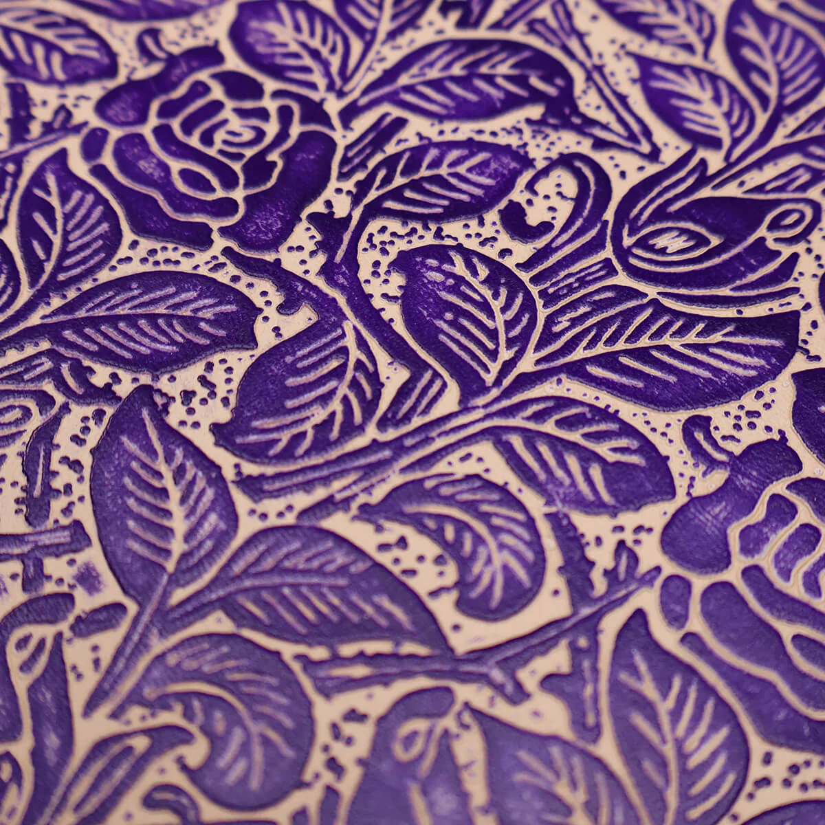 Peau entière de cuir de basane FRANCE imprimé FLORAL - NATUREL BAF26 - Image 5
