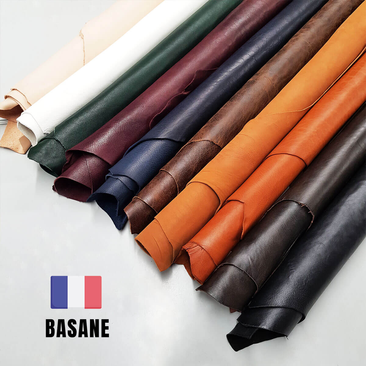 Peau entière de cuir de basane FRANCE - BLANC BAF10 - Image 3