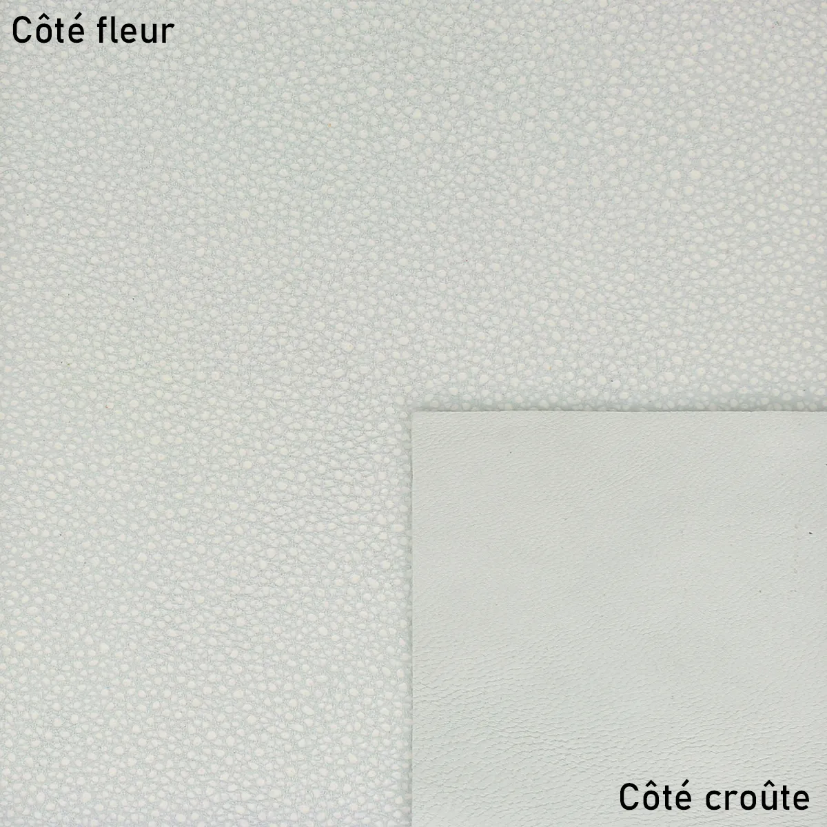 Peau de cuir de chèvre velours fantaisie - effet craquelé - BLANC T20 - Image 2