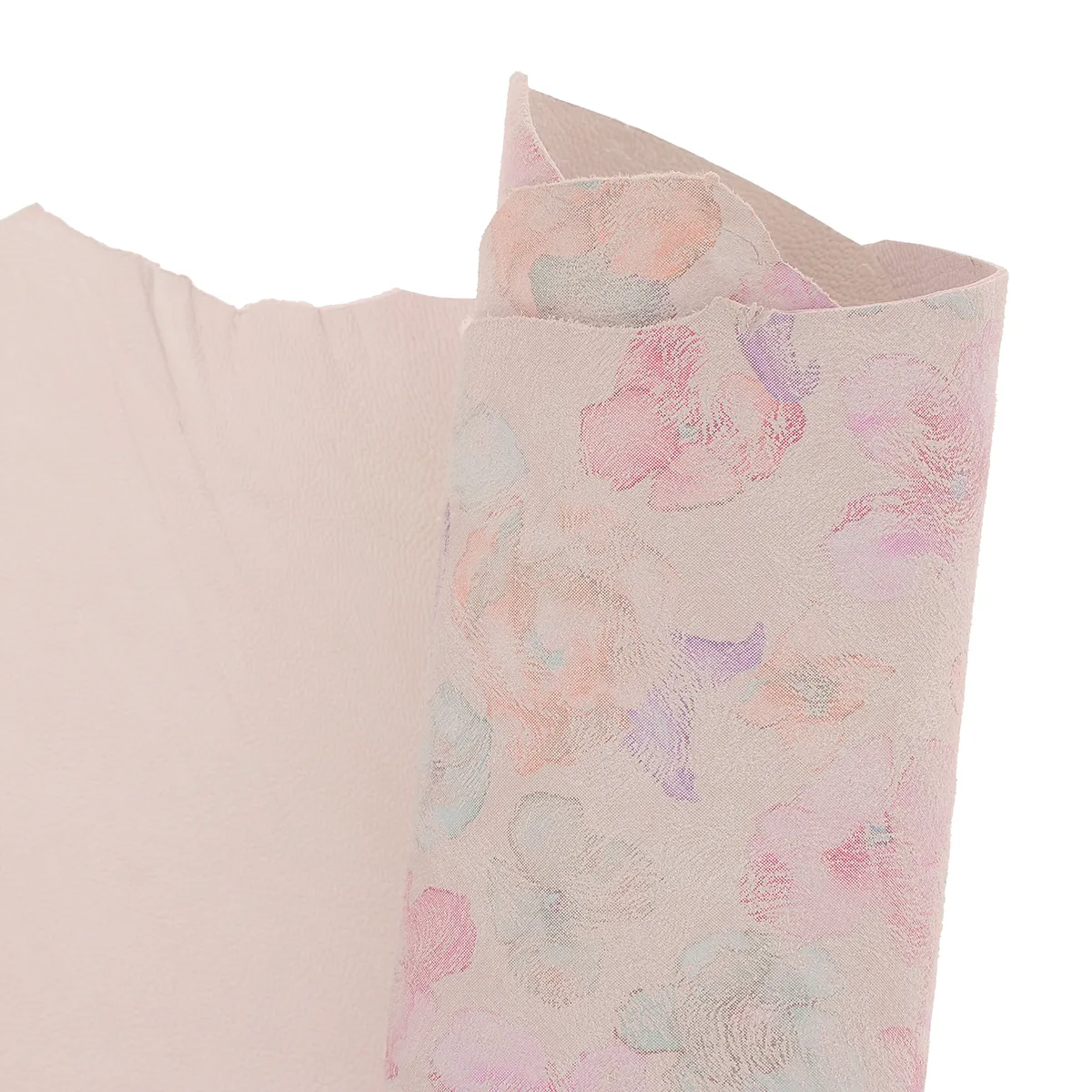Peau de cuir de chèvre velours fantaisie - IMPRIMÉ FLORAL NUDE S72