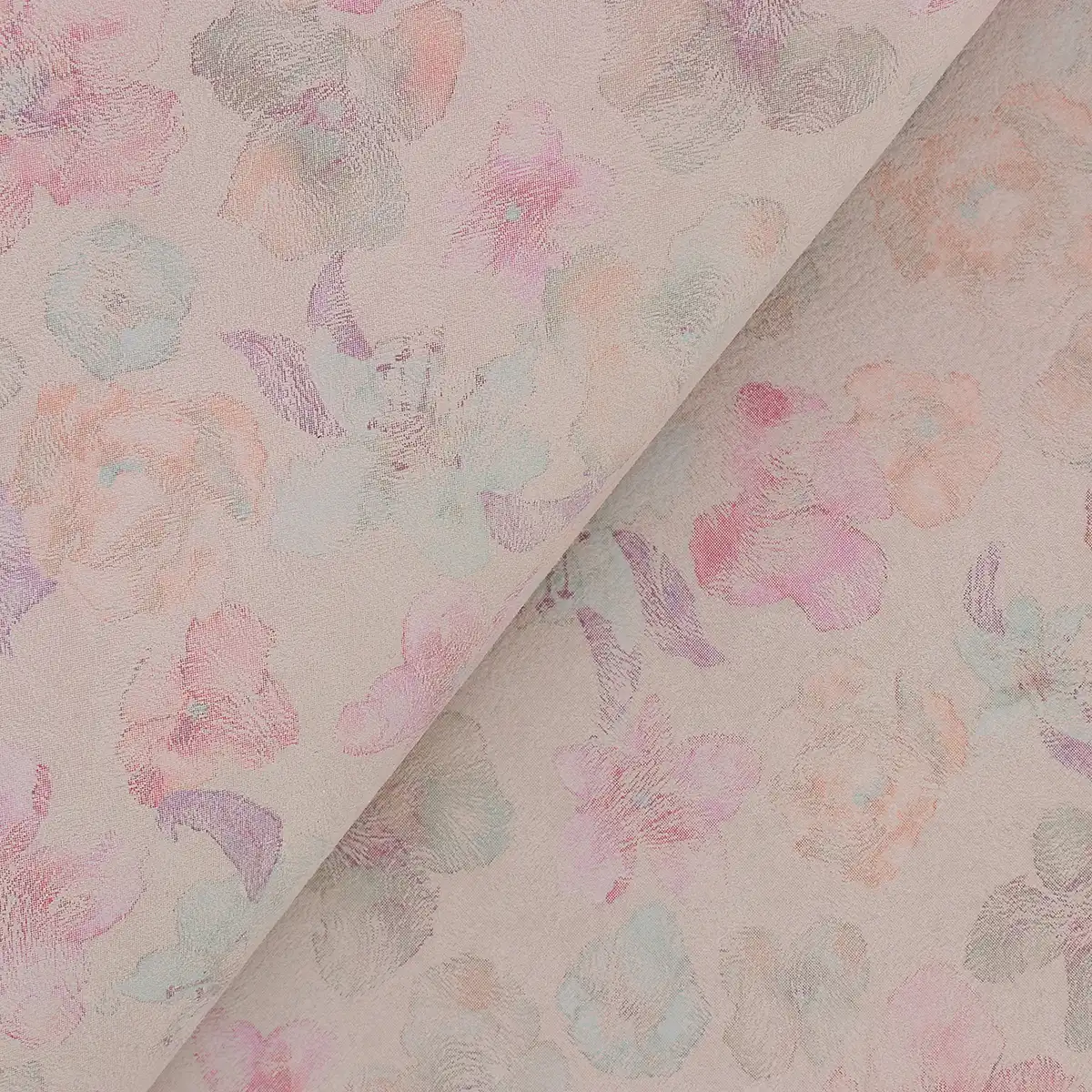 Peau de cuir de chèvre velours fantaisie - IMPRIMÉ FLORAL NUDE S72 - Image 3