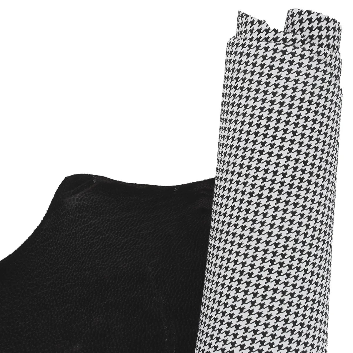 Peau de cuir de chèvre velours fantaisie - imprimé Pied de poule T07