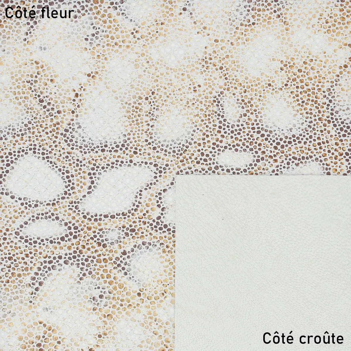 Peau de cuir de chèvre velours fantaisie - imprimé reptile T08 - Image 2