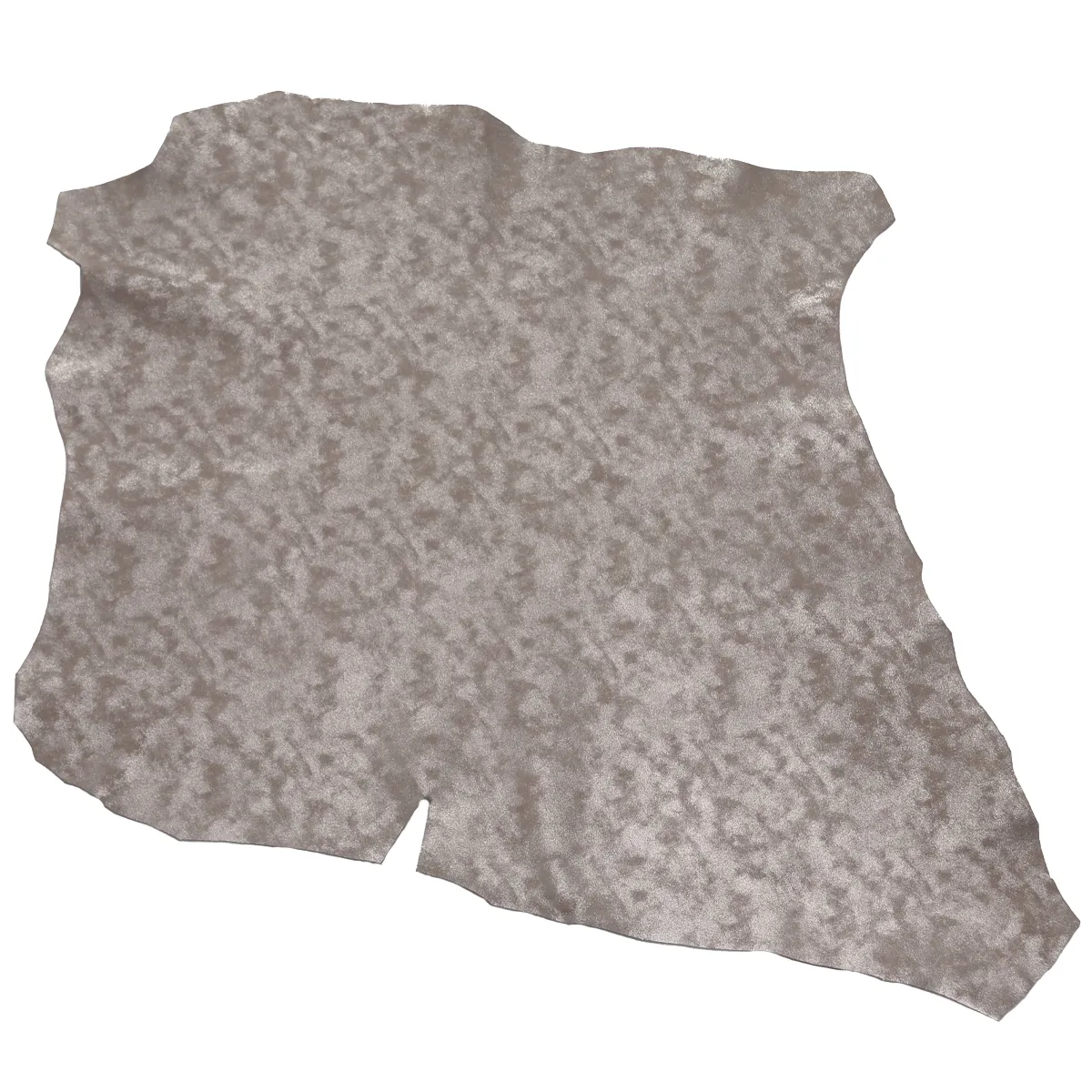 Peau de cuir de chèvre velours fantaisie - marbré TAUPE ARGENTÉ S65 - Image 3