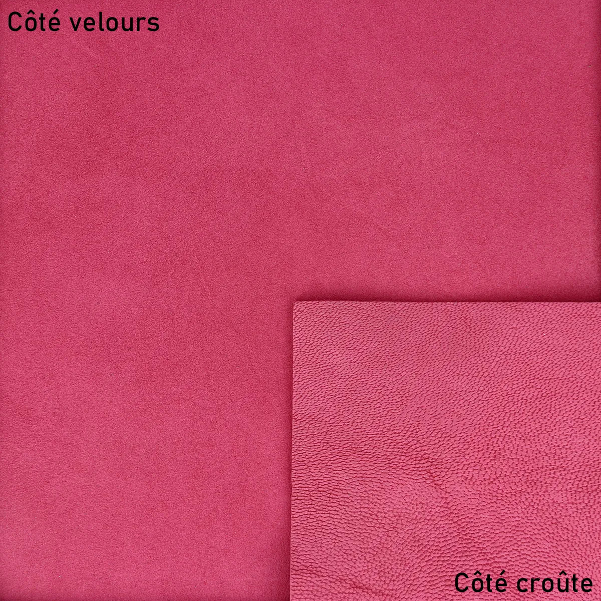 Peau de cuir de chèvre velours - FRAMBOISE U27 - Image 2
