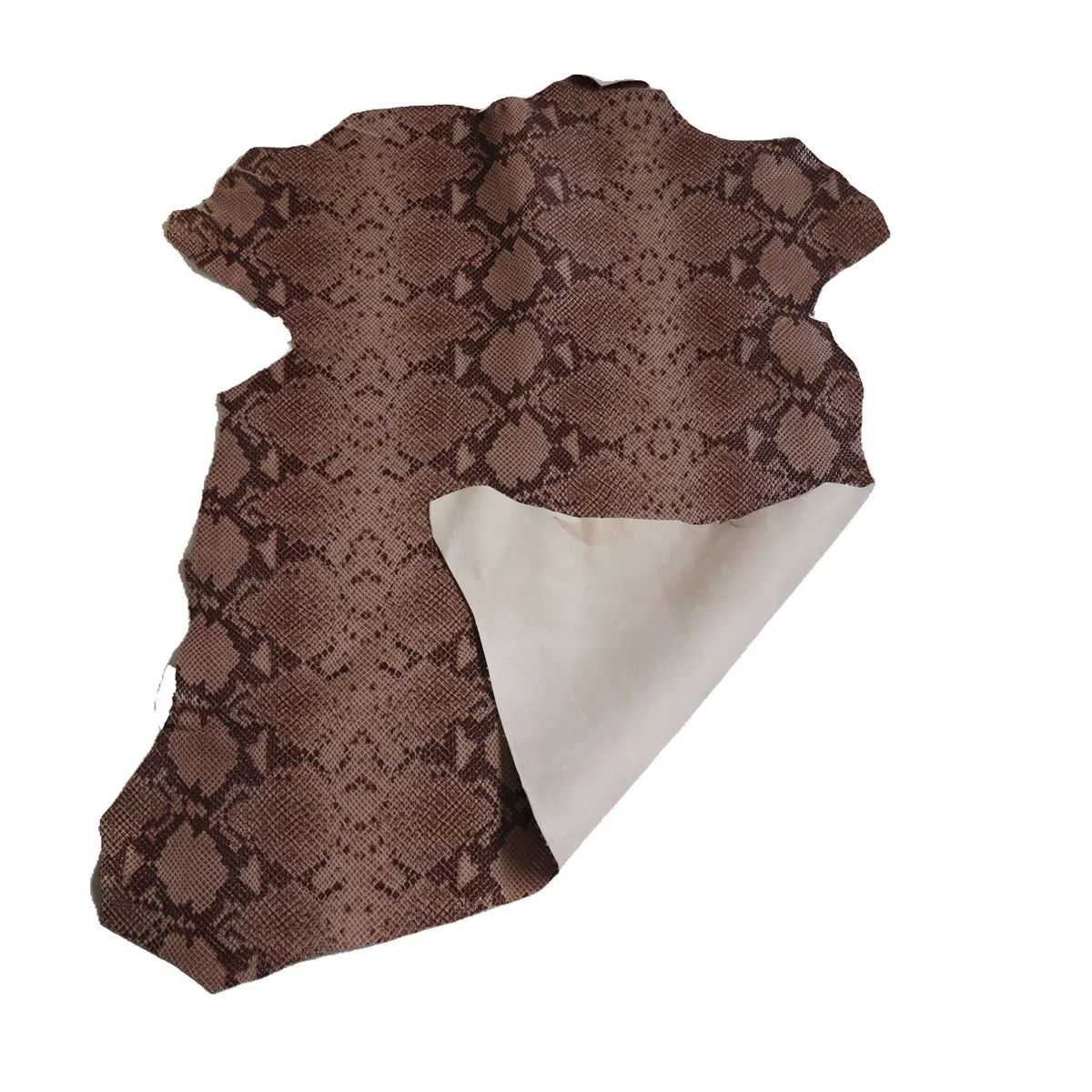 Peau de cuir de chèvre velours imitation reptile - MARRON L25 - Image 3