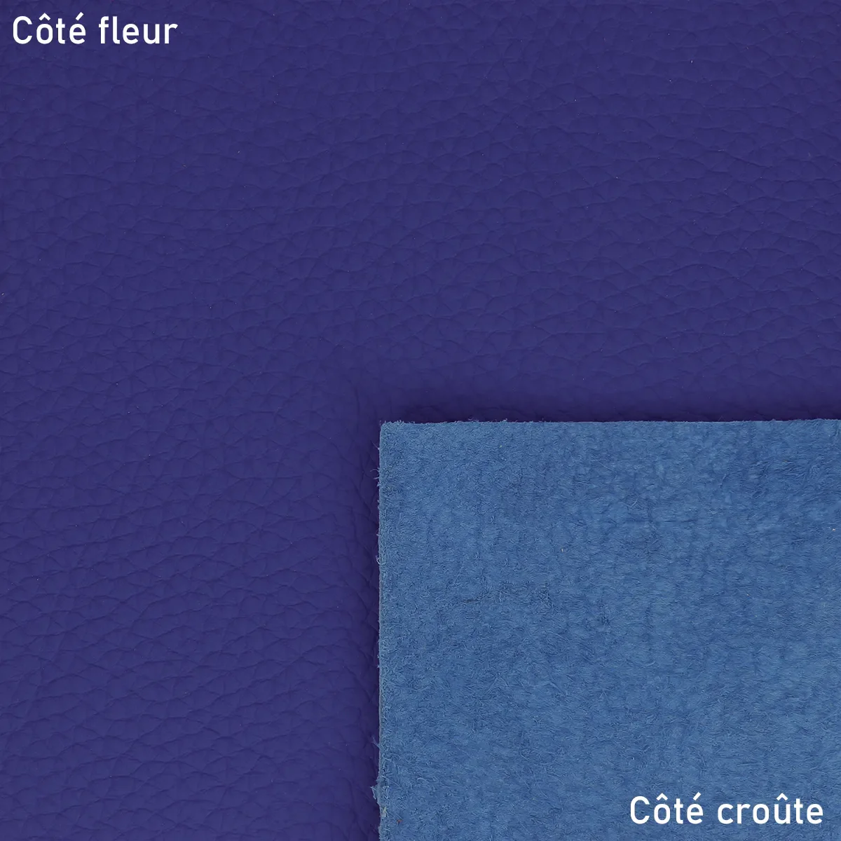 Peau de cuir de taurillon GROGRAIN - BLEU ROI T68 - Image 2