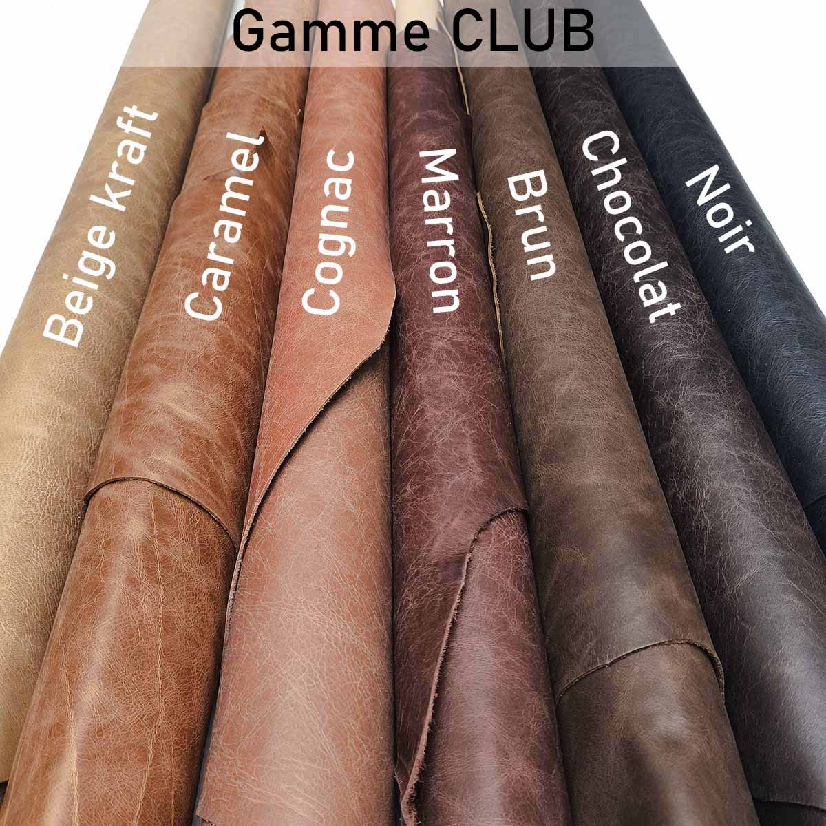 Peau de cuir de vachette ameublement CLUB - MARRON - Image 2