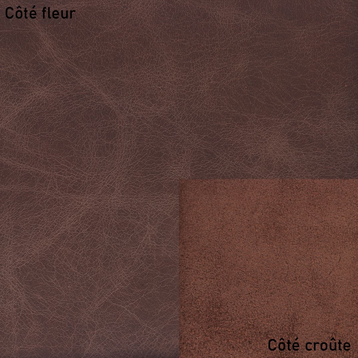 Peau de cuir de vachette ameublement CLUB - MARRON - Image 3