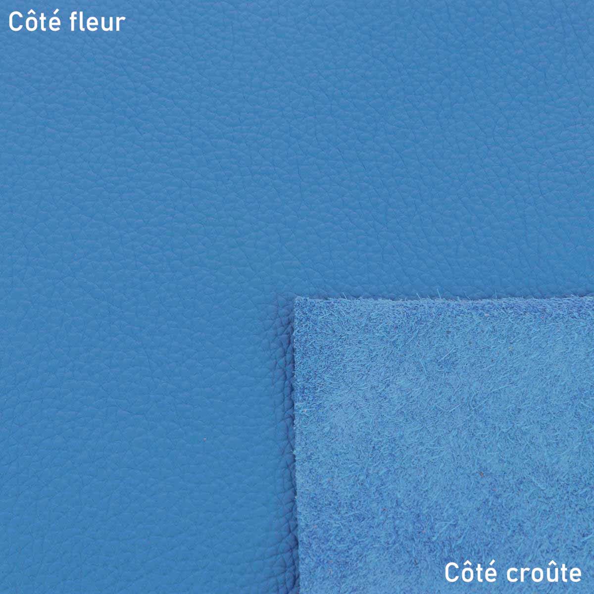 Grand morceau de cuir de vachette GRANITE - BLEU DE FRANCE - Image 2