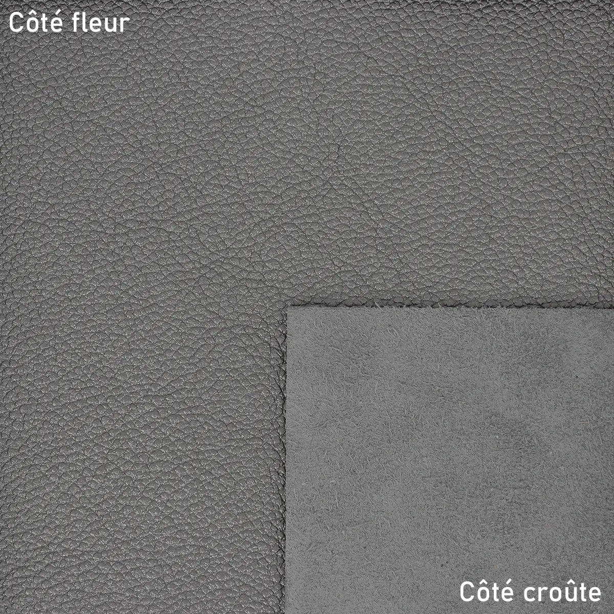 Peau de cuir de vachette métallisé OCÉAN - GRIS ÉTAIN T60 - Image 2