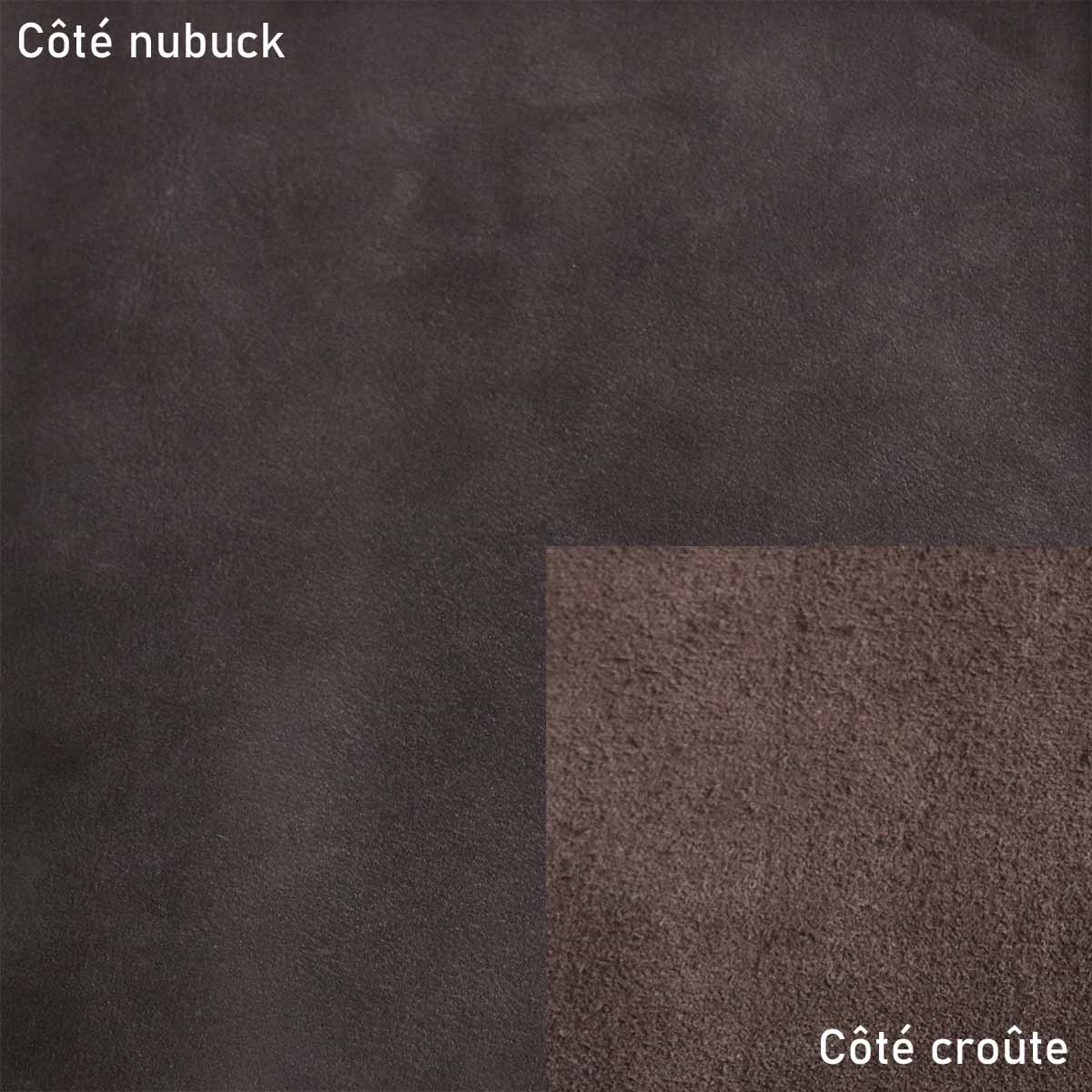 Peau de cuir de vachette nubuck - MARRON FONCÉ R47 - Image 2