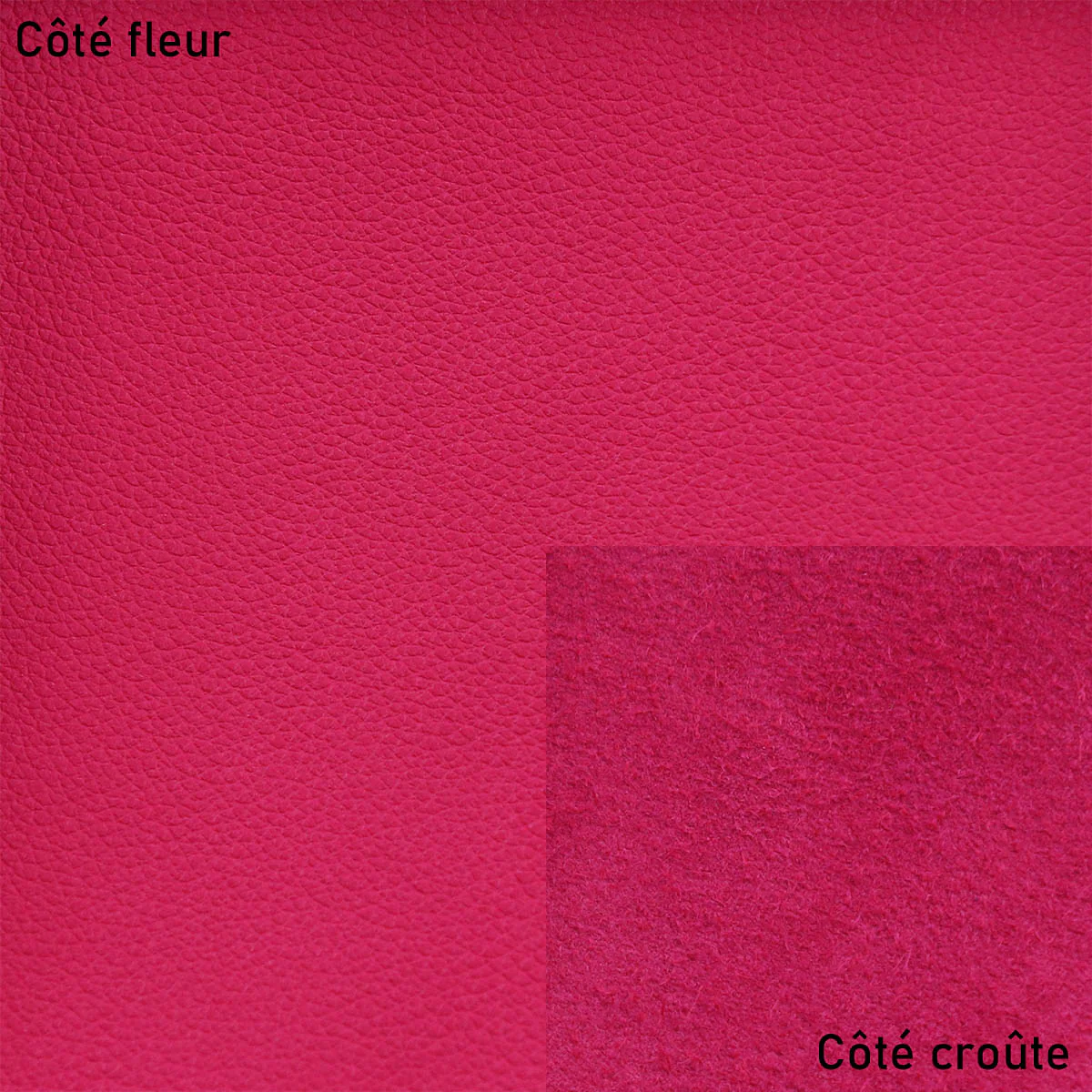 Peau de cuir de veau grainé - ROSE FUCHSIA P60 - Image 2