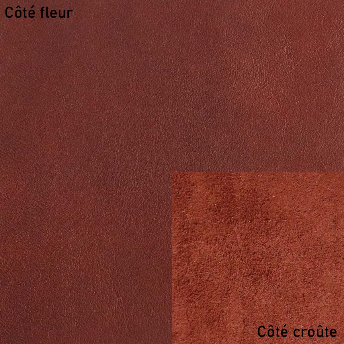 Peau entière de cuir de basane FRANCE - ANILINE - AUBURN BAF28 - Image 2