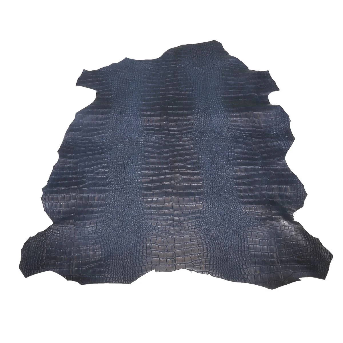 Peau entière de cuir de basane FRANCE imitation Crocodile - ANILINE - BLEU MARINE BAF16