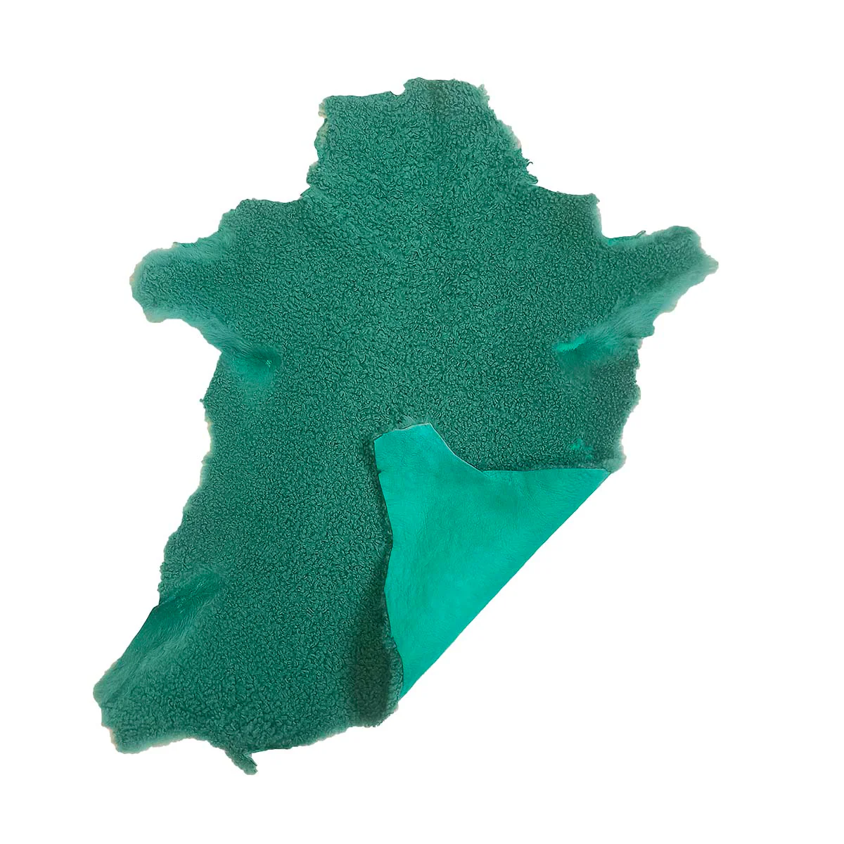 Peau de mouton lainé frisé - Dos velours - VERT Q55 - Image 3