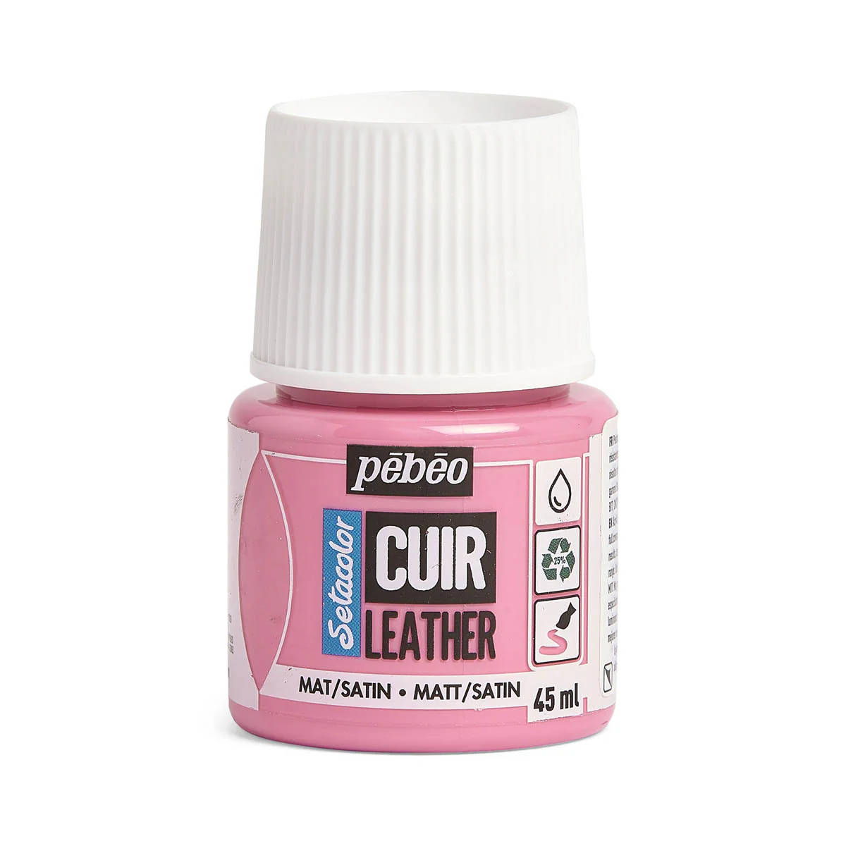 Peinture cuir acrylique Setacolor - 45ml - Pébéo - MAT / SATIN - ROSE CANDY 08