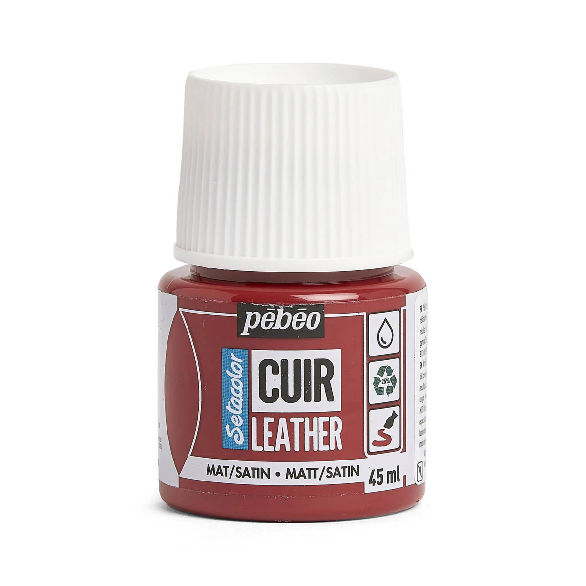 Peinture cuir acrylique Setacolor - 45ml - Pébéo - MAT / SATIN - ROUGE PROFOND 06