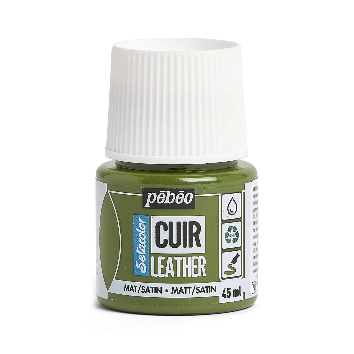 Peinture cuir acrylique Setacolor - 45ml - Pébéo - MAT / SATIN - VERT KAKI 17