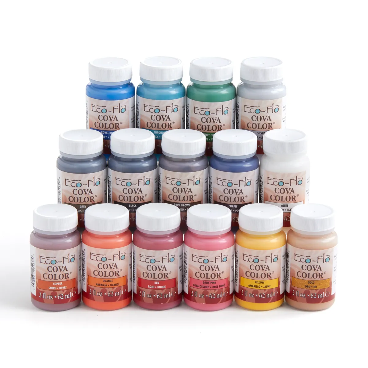 Lot de 8 peintures opaques base aqueuse - COVA COLOR Eco Flo #06 - Image 4