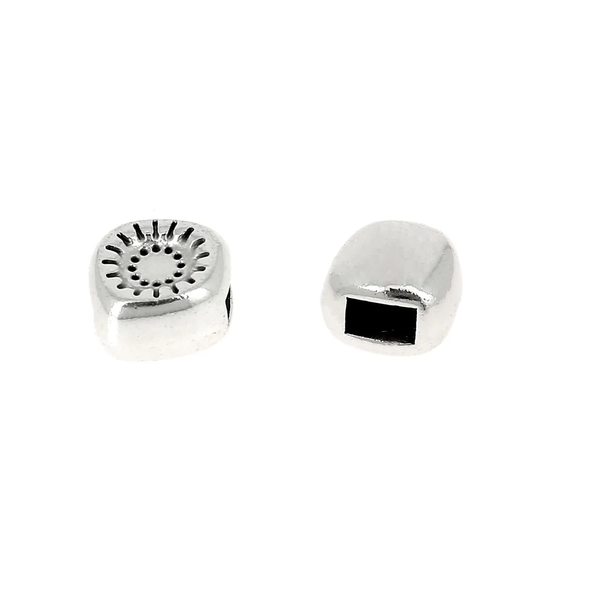 Coulissant MAYA - Lanière de 5 mm - ARGENT VIEILLI - Image 2