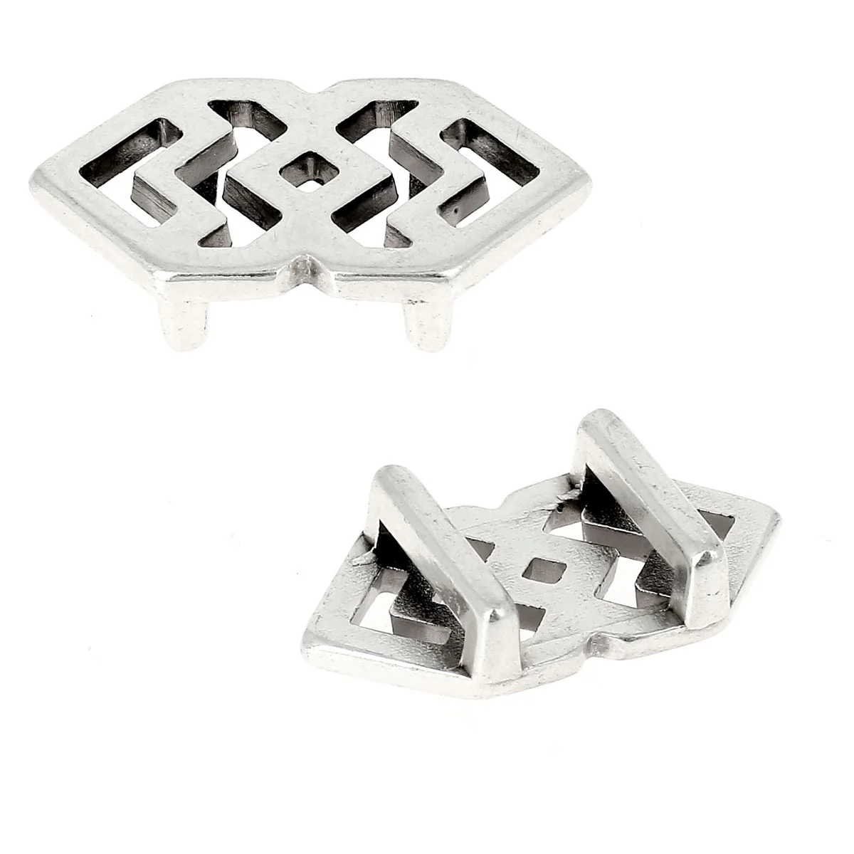 Coulissant ETHNIQUE - Lanière de 10 mm - ARGENT VIEILLI - Image 2