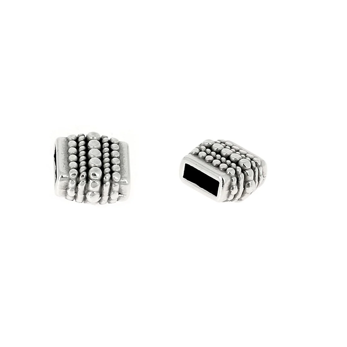 Coulissant ETHNIQUE - Lanière de 5 mm - ARGENT VIEILLI - Image 2