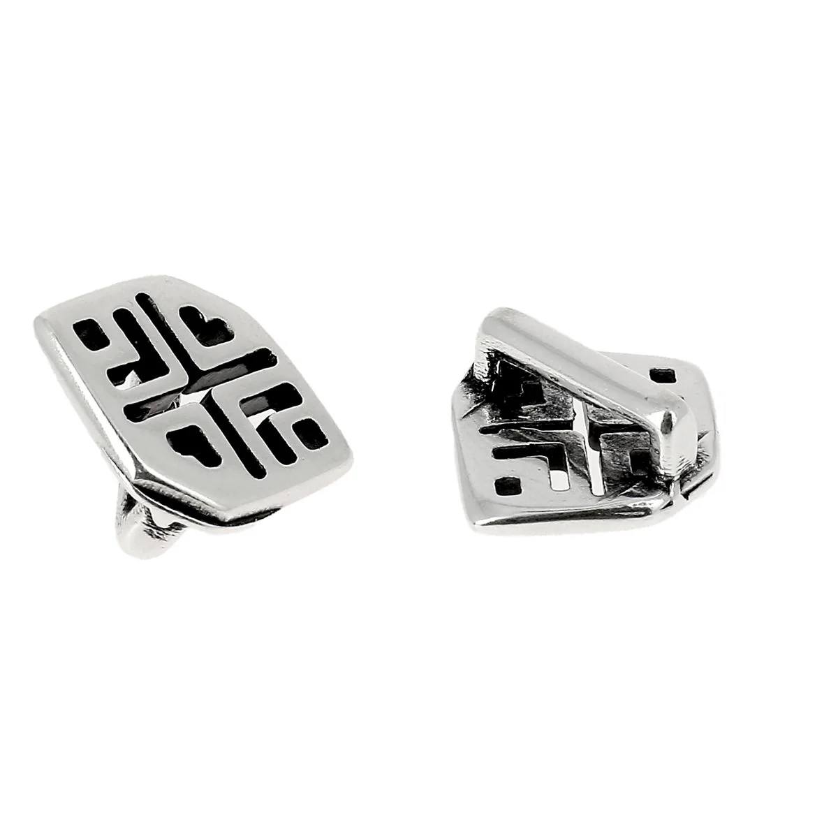 Coulissant MOTIF - Lanière de 10 mm - ARGENT VIEILLI - Image 2