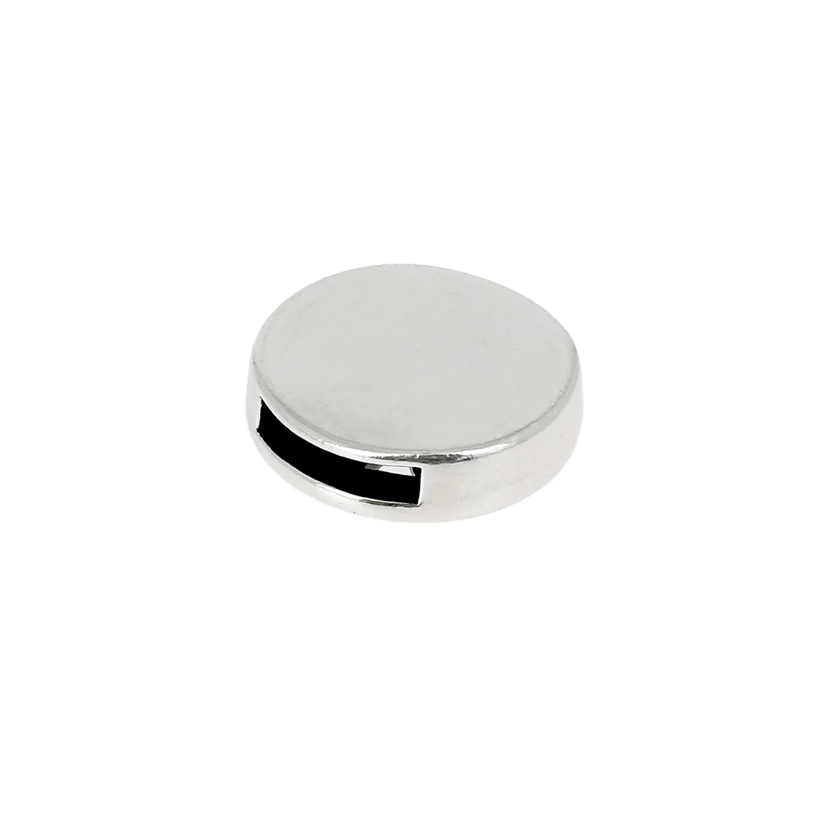 Coulissant ROND - Lanière de 10 mm - ARGENT VIEILLI - Image 2