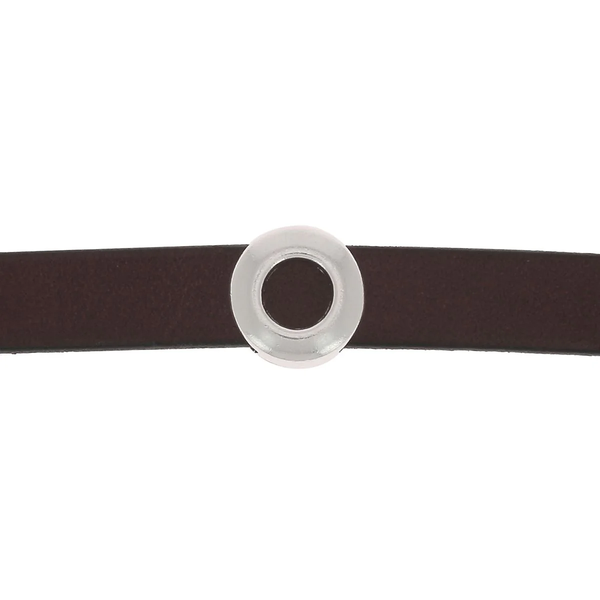 Coulissant ROND CREUX - Lanière de 10 mm - ARGENT VIEILLI