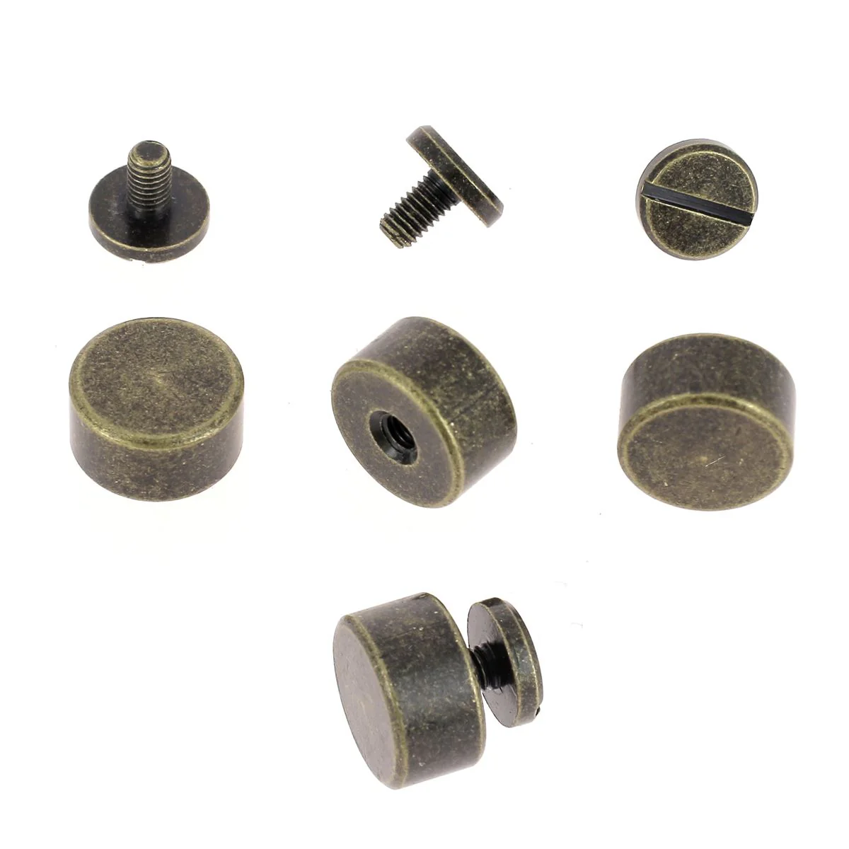 Lot de 5 pieds de sac plats en laiton à visser - 11mm - Image 3
