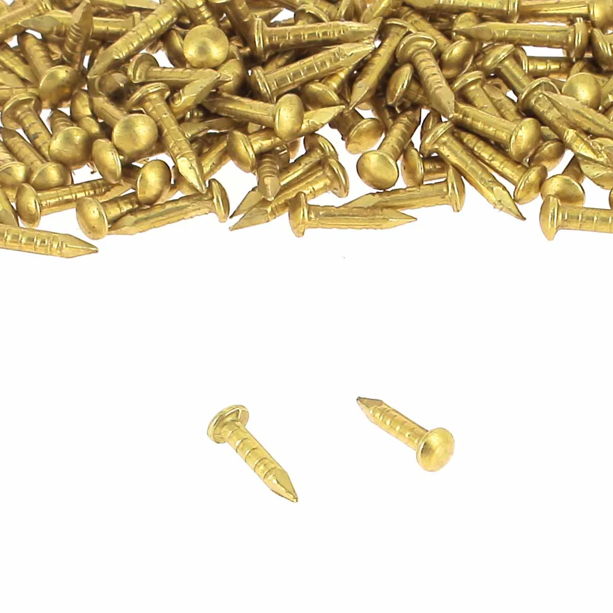 Lot de pointes laiton miniatures tête ronde - 6x1mm - LAITON