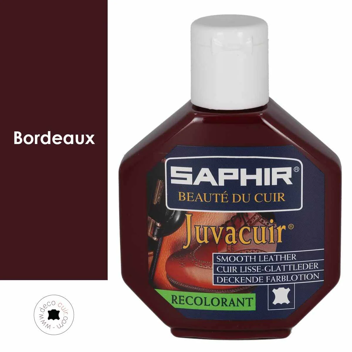 Recolorant pour cuir Juvacuir 75 ml Saphir - BORDEAUX 08