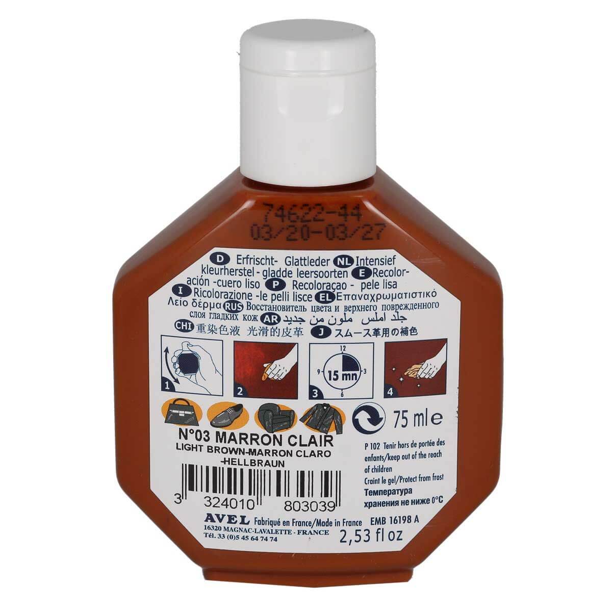 Recolorant pour cuir Juvacuir 75 ml Saphir - MARRON CLAIR 03 - Image 4