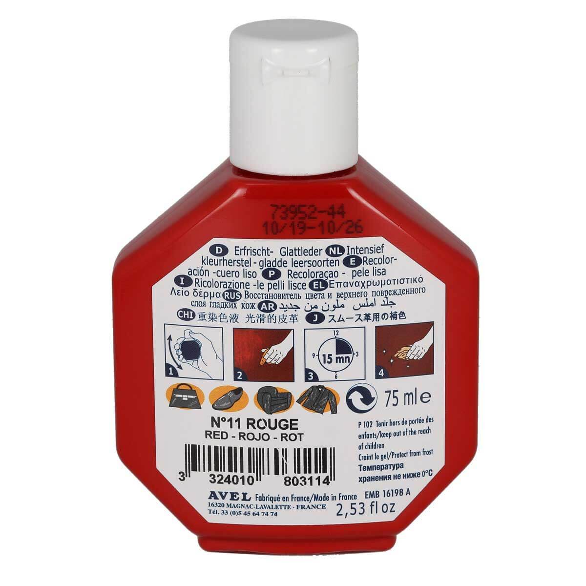 Recolorant pour cuir Juvacuir 75 ml Saphir - ROUGE 11 - Image 4