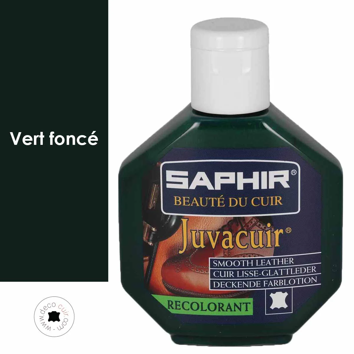Recolorant pour cuir Juvacuir 75 ml Saphir - VERT FONCÉ 20