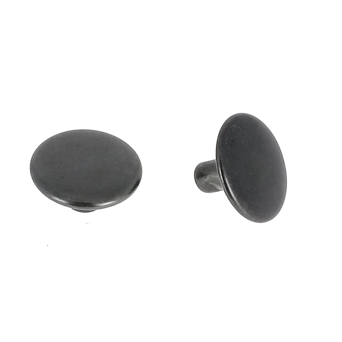 Lot de 100 gros rivets DOUBLE CALOTTE en acier (T7 COURT)