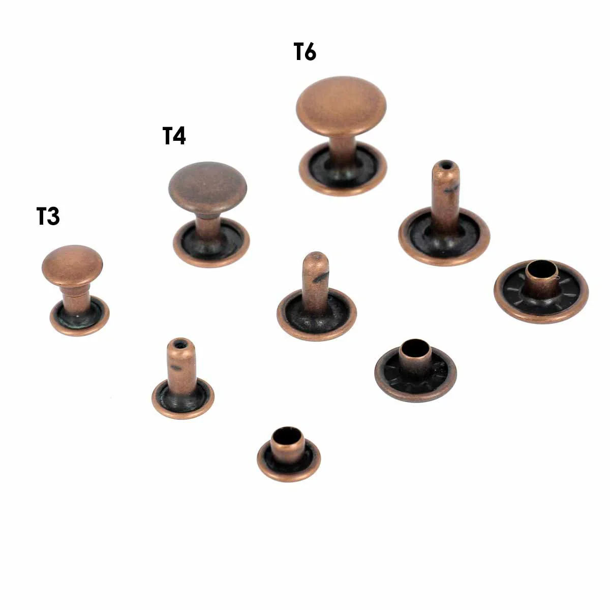 Lot de rivets moyens DOUBLE CALOTTE en laiton (T4) - Image 20