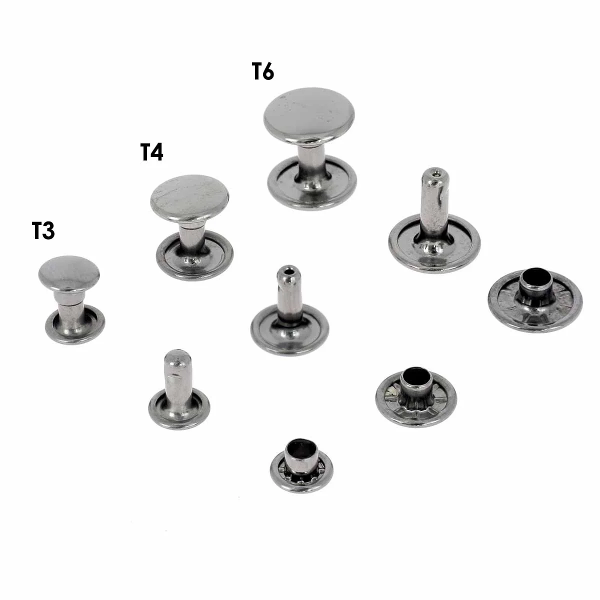 Lot de rivets moyens DOUBLE CALOTTE en laiton (T4) - Image 7
