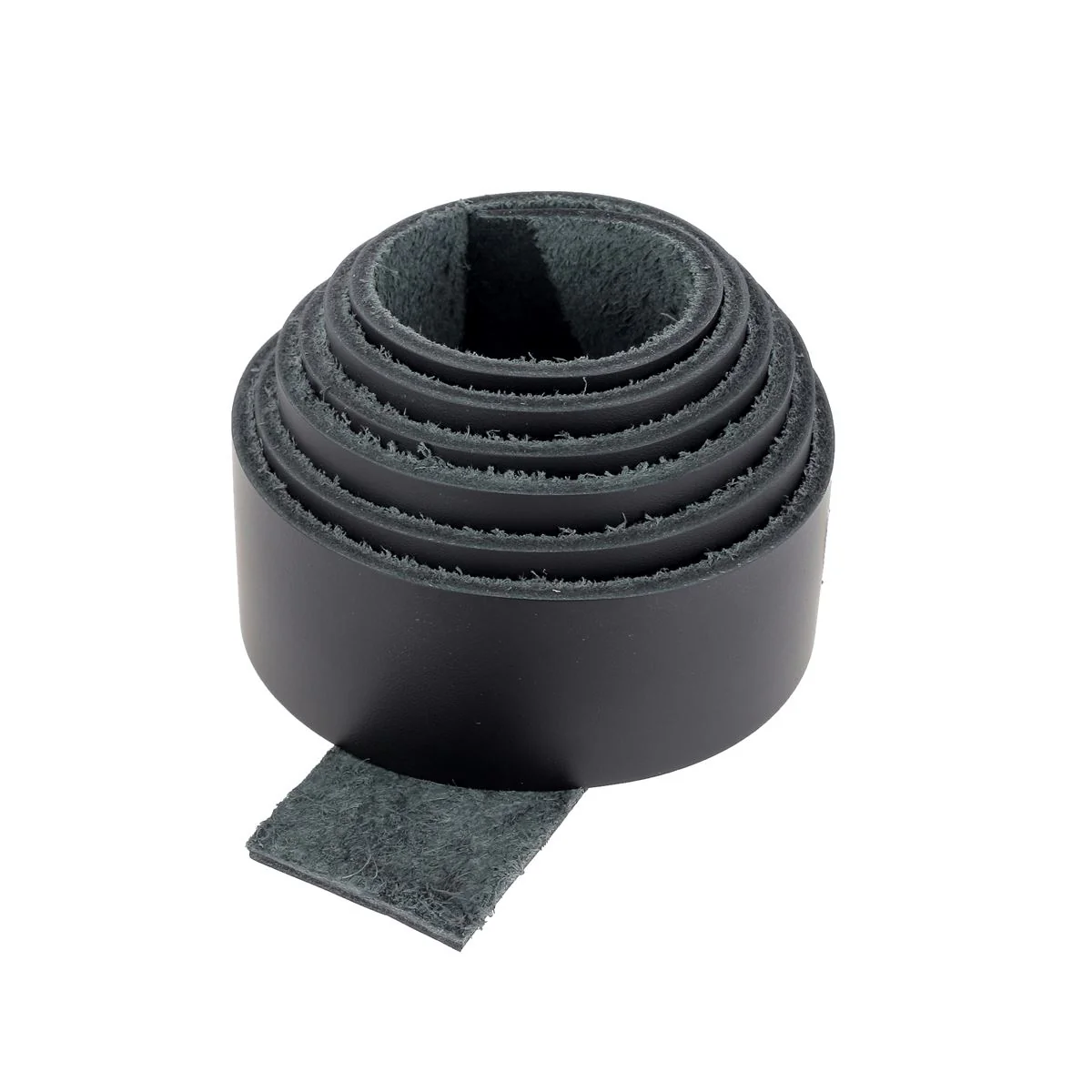 Sangle en cuir de taurillon lisse - NOIR N96 - Ép 2,8mm - Image 2