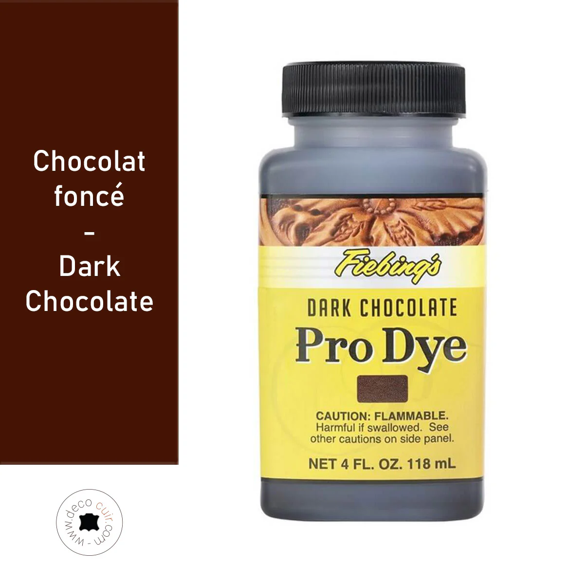 Teinture à l'huile - Fiebing's Pro Dye 118ml - CHOCOLAT FONCÉ / DARK CHOCOLATE