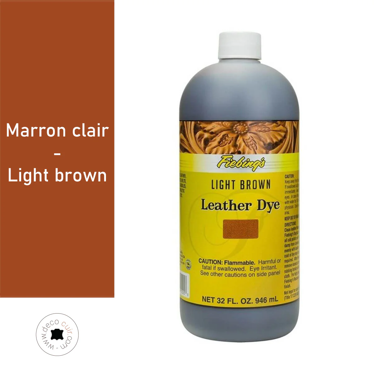 Teinture pour cuir FIEBING'S Leather dye - MARRON CLAIR / LIGHT BROWN - Image 4