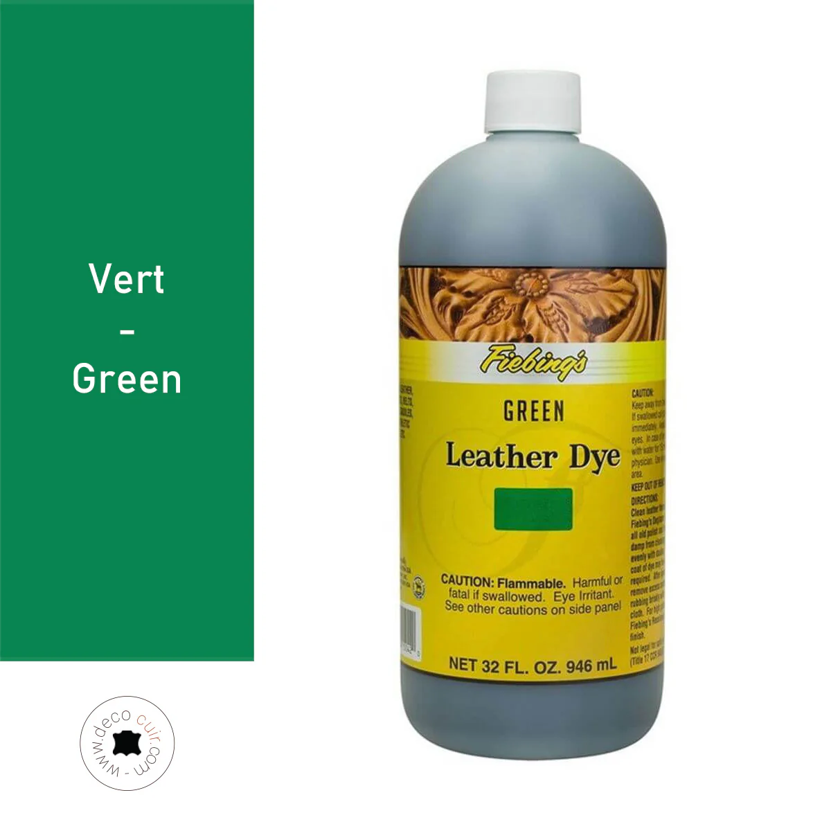 Teinture pour cuir FIEBING'S Leather dye - VERT / GREEN - Image 3